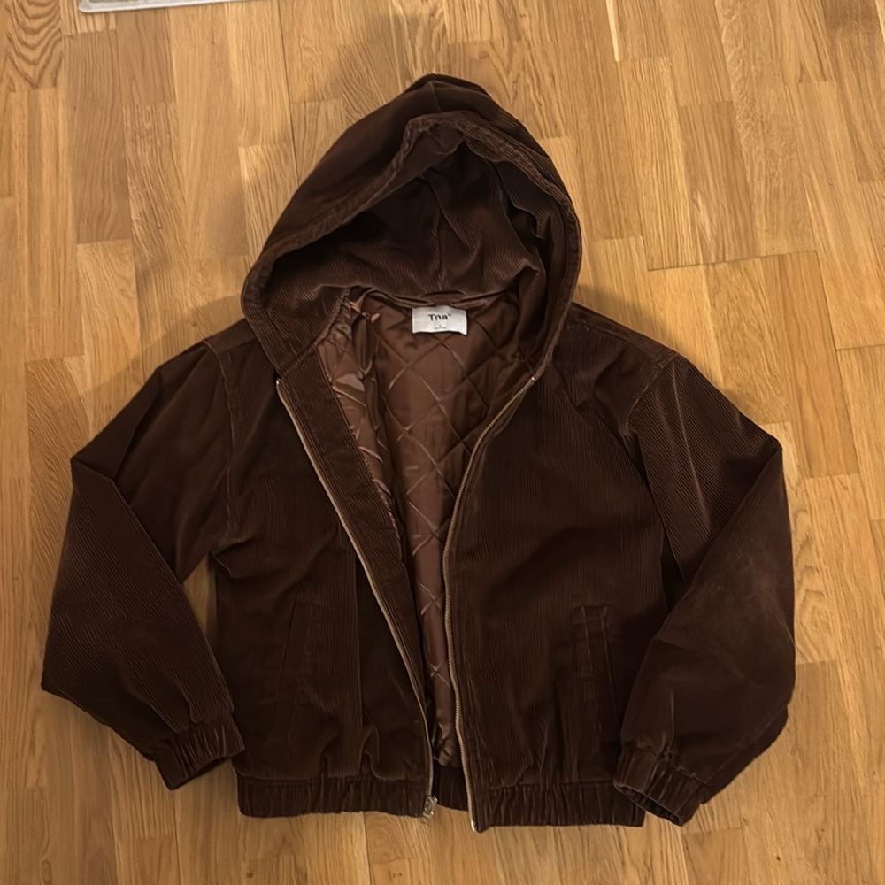 Aritzia Corduroy Brown Zip Up